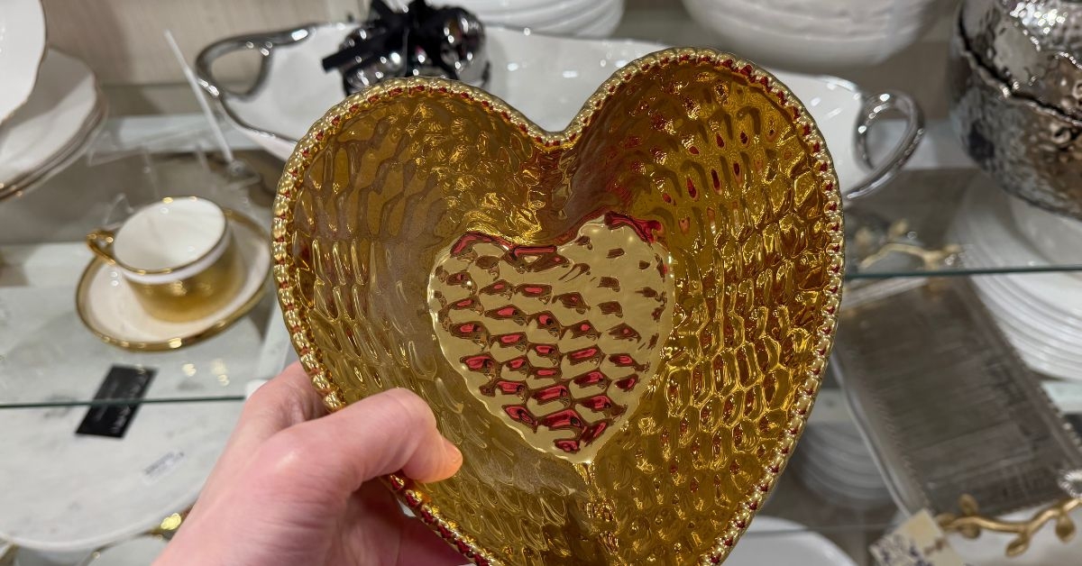 hammered gold heart bowl