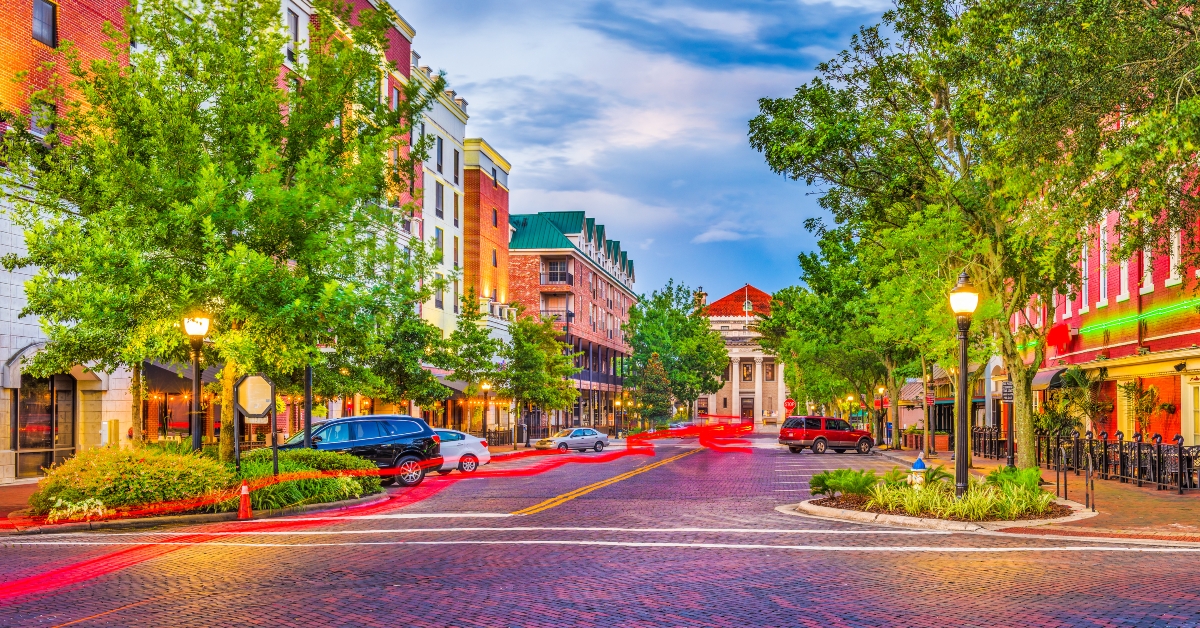 Gainesville, Florida, USA downtown cityscape