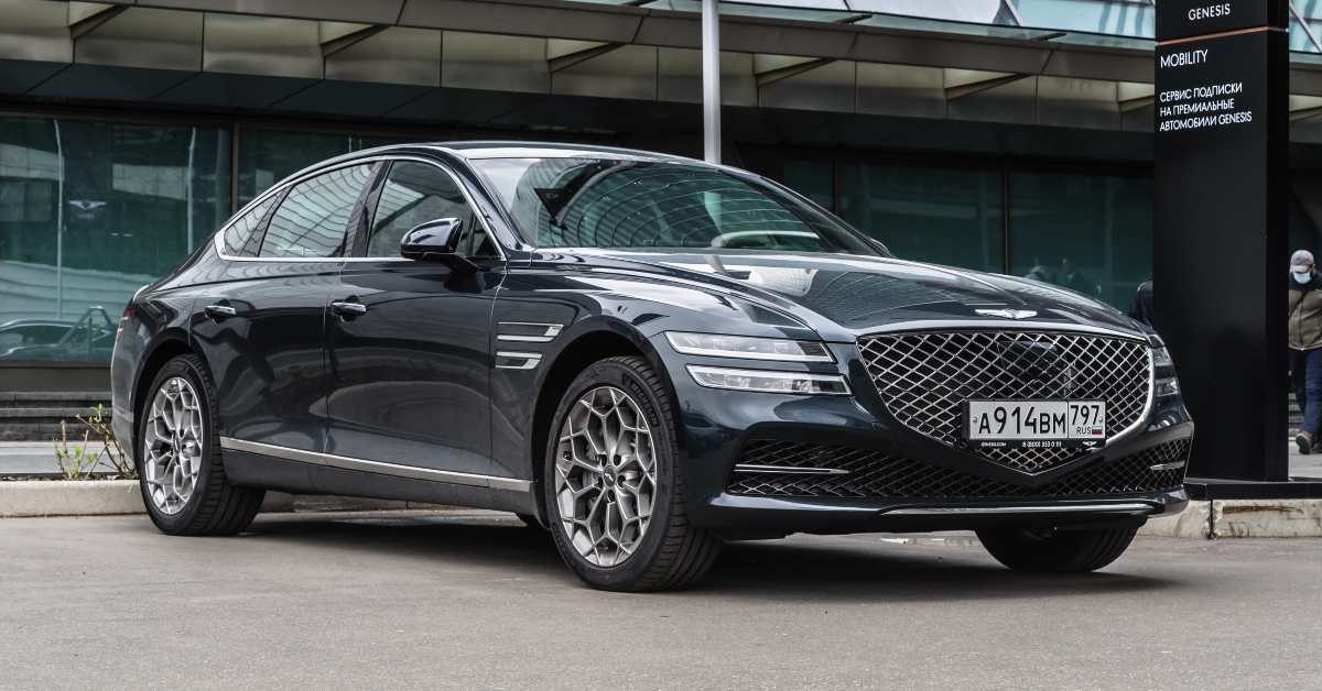 premium car genesis g80 parked