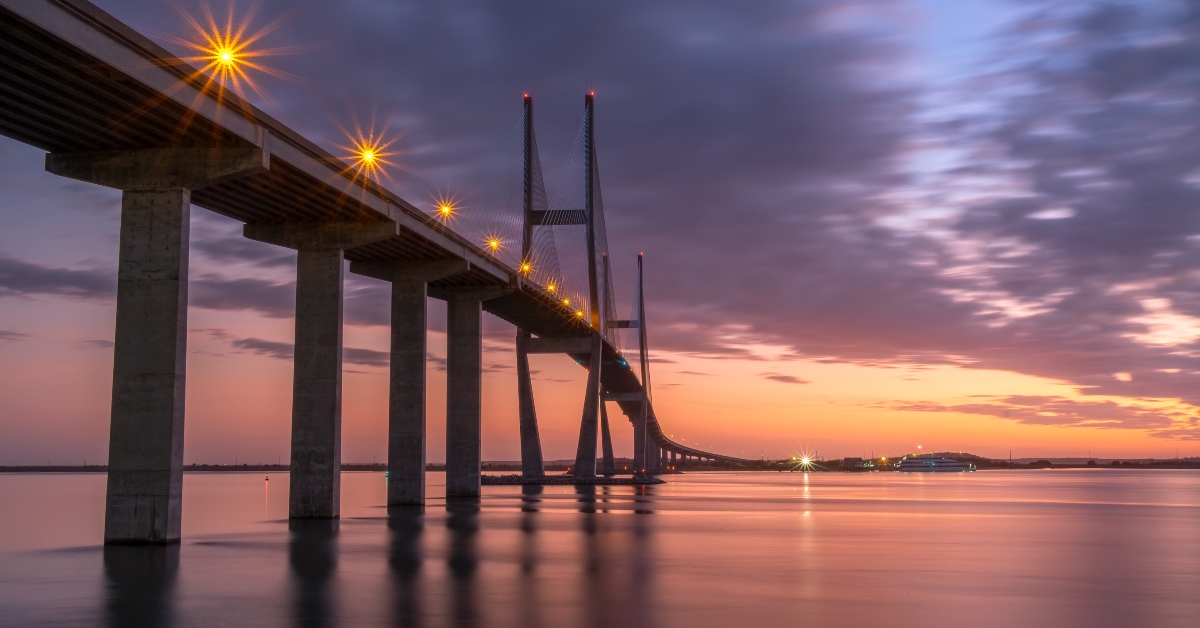 Sidney Lanier Bridge at Sunset, Brunswick, GA