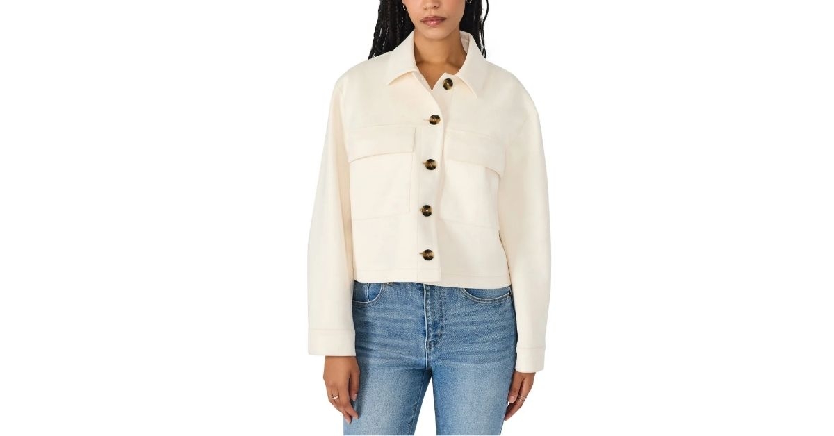 womens faux suede crop jacket