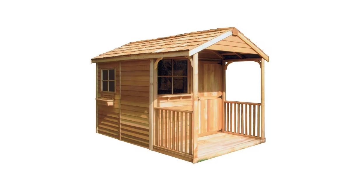clubhouse wood shed with porch