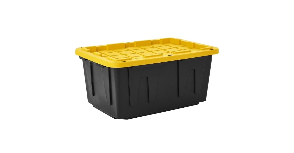 black and yellow storage tote