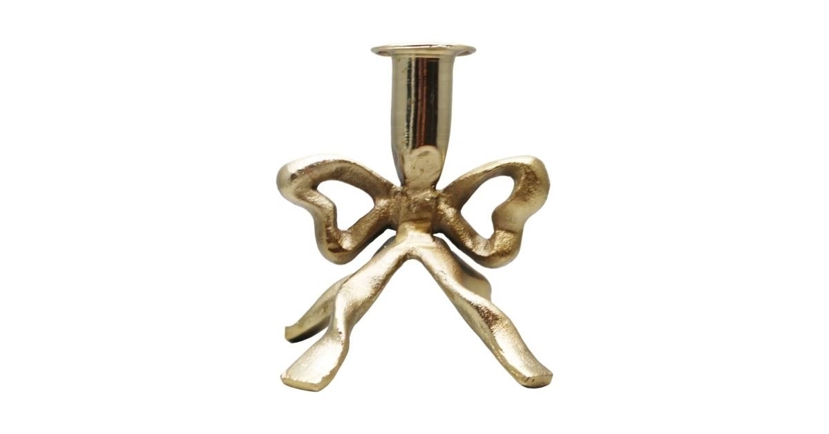kirkton house bow taper candle holder