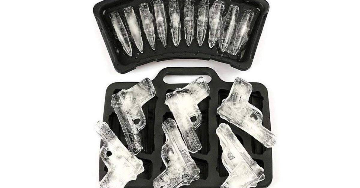 Handgun and bullet ice cube trays 