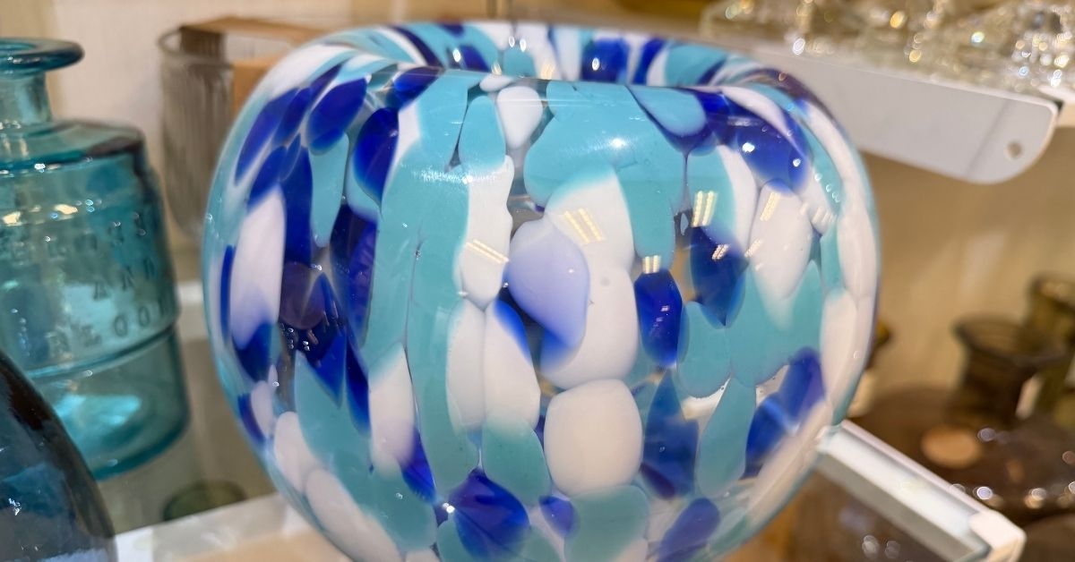 homegoods blue glass vase 