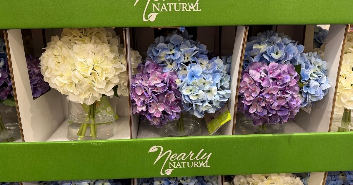 faux hydrangeas