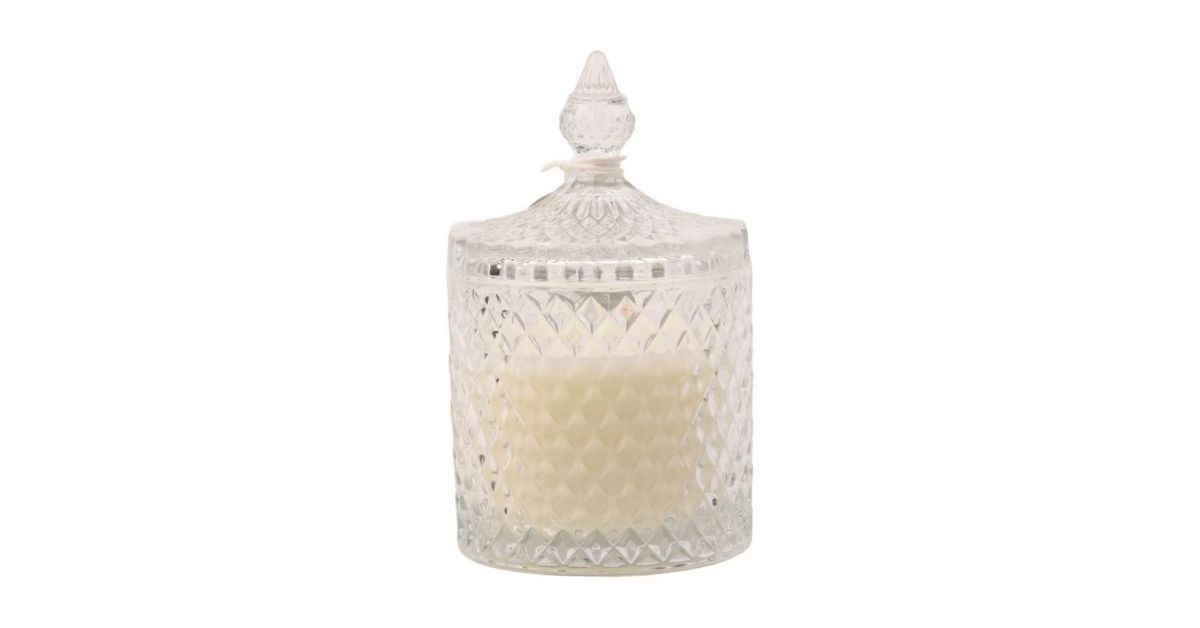 glass lid luxury candle