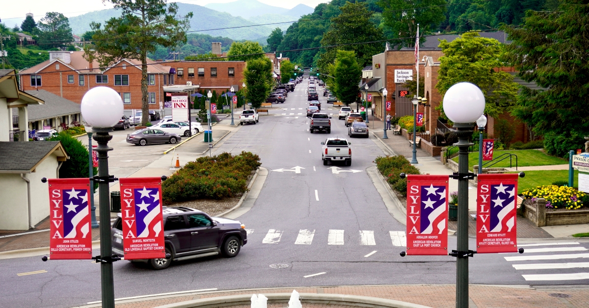 View from historic Courthouse stairs