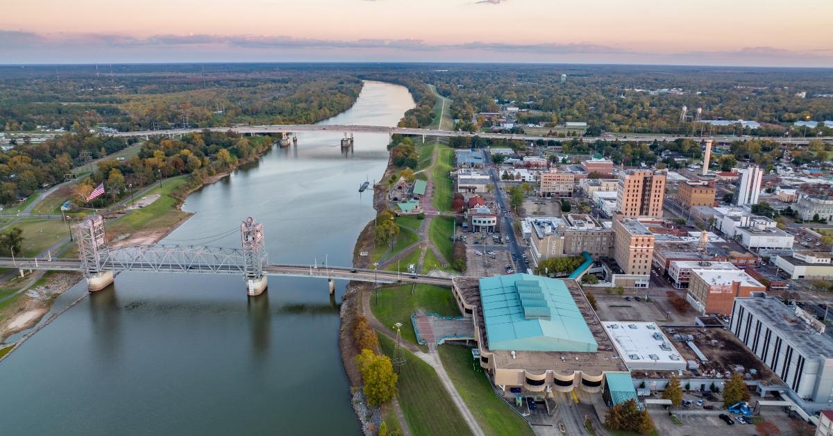 Alexandria Lousiana Aerial view