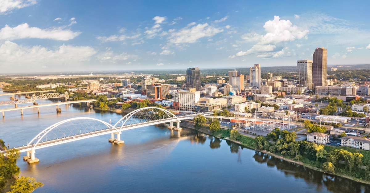 downtown little rock aerial