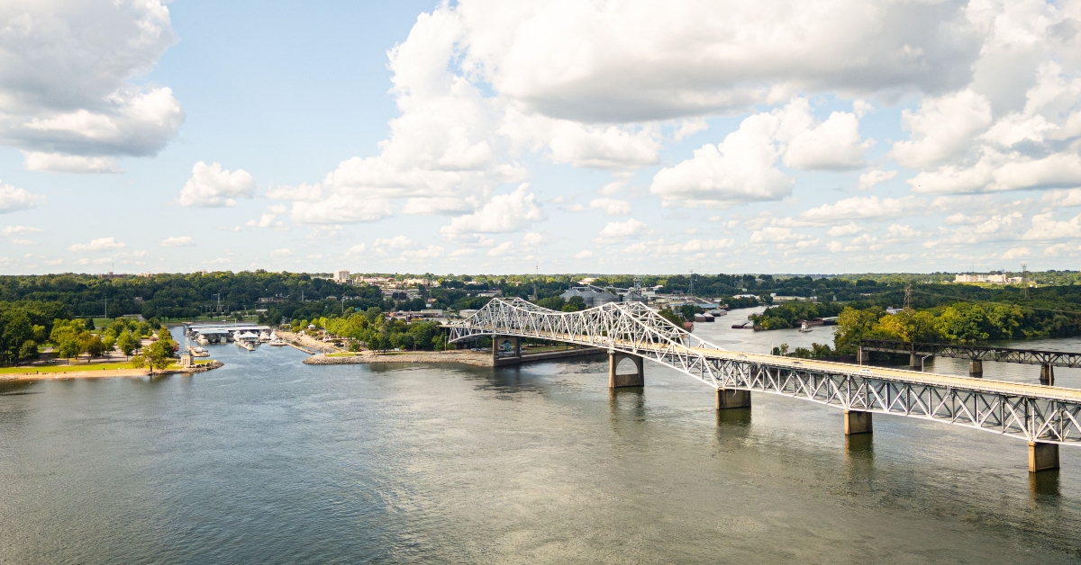 Scenic view of a bridge and lush greenery