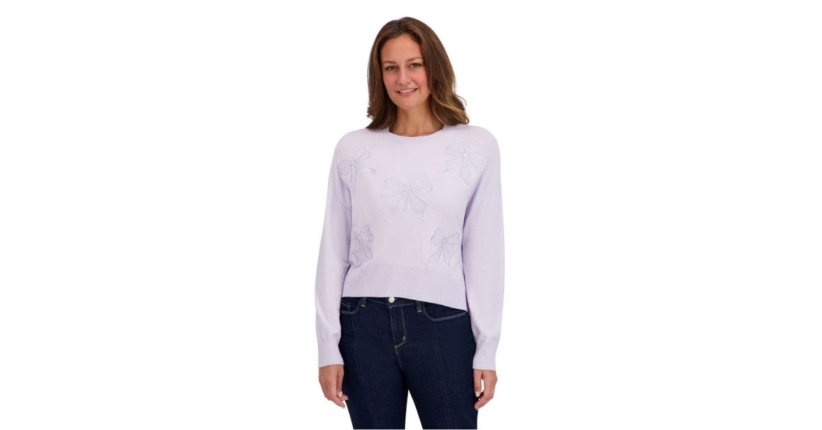 bridgerton lace bow sweater