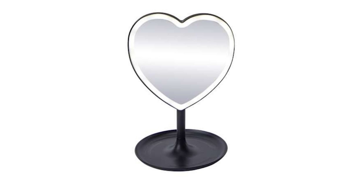 heart shaped led vanity mirror