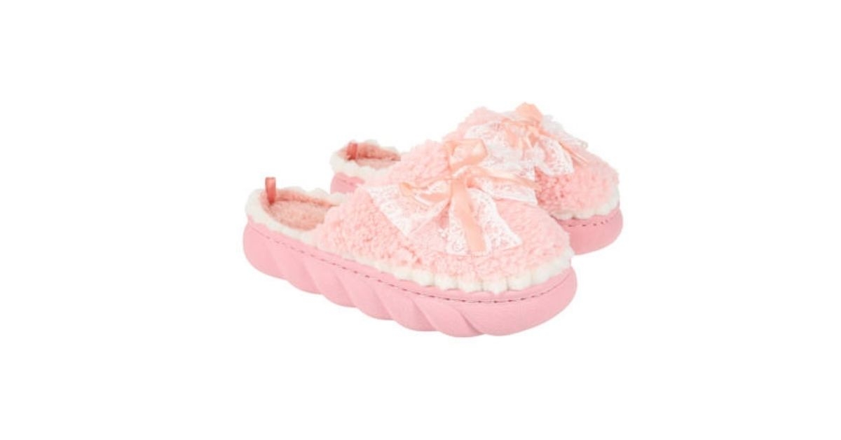 ladies fluffy bow slippers