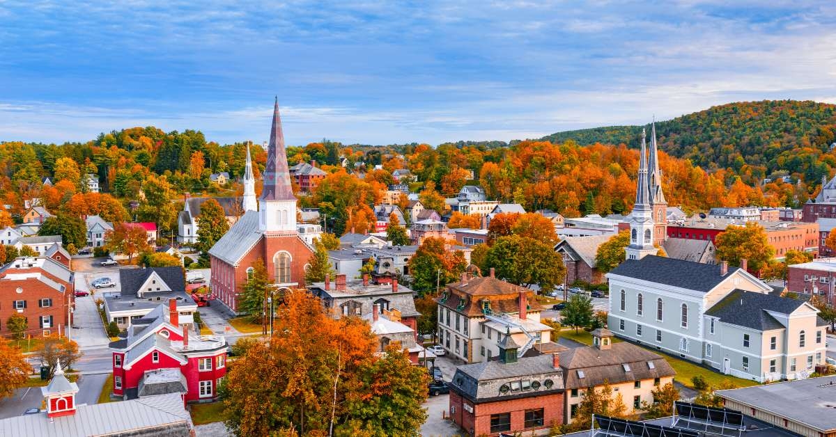montpelier  vermont  usa town skyline  