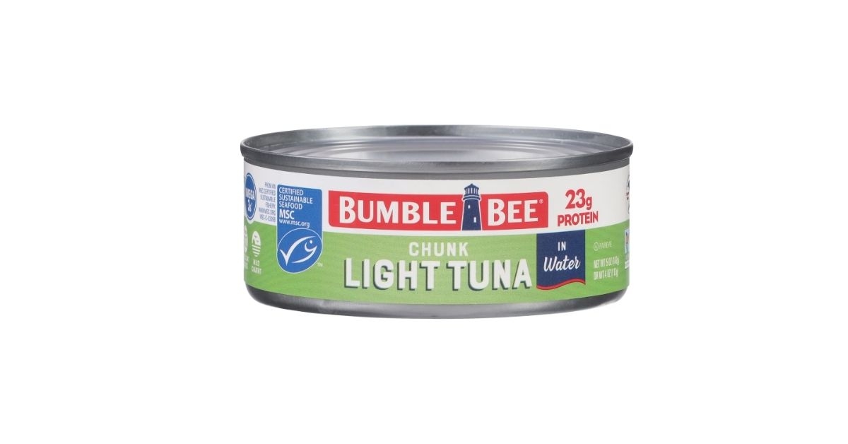 bumble bee chunk light tuna in water can