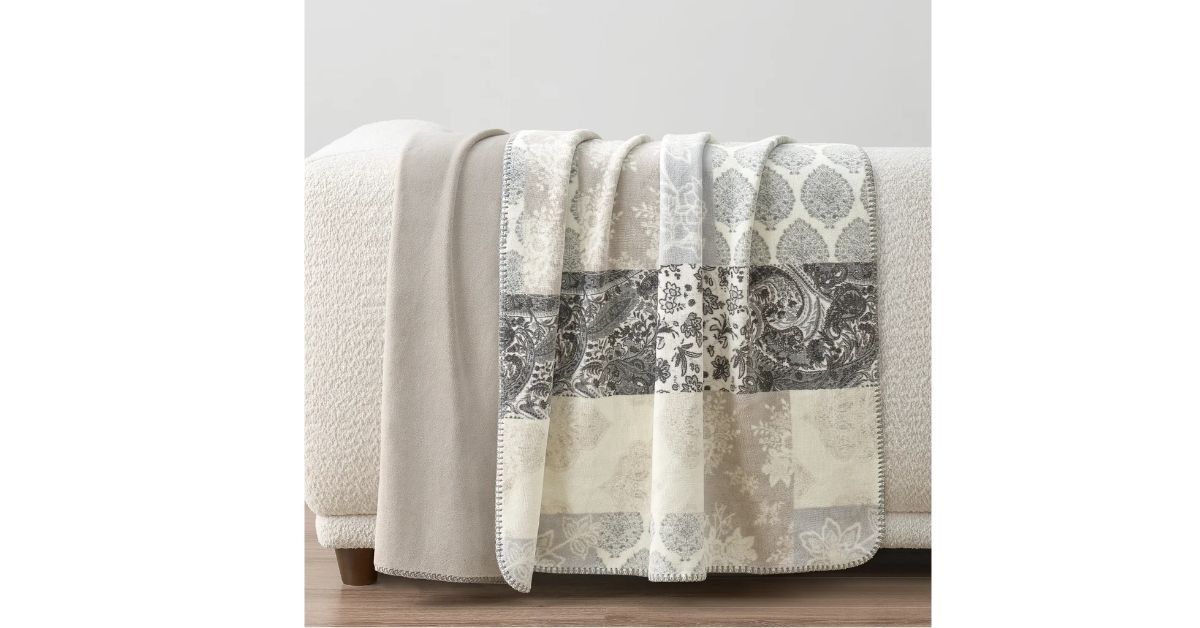 reversible luxe plush throw
