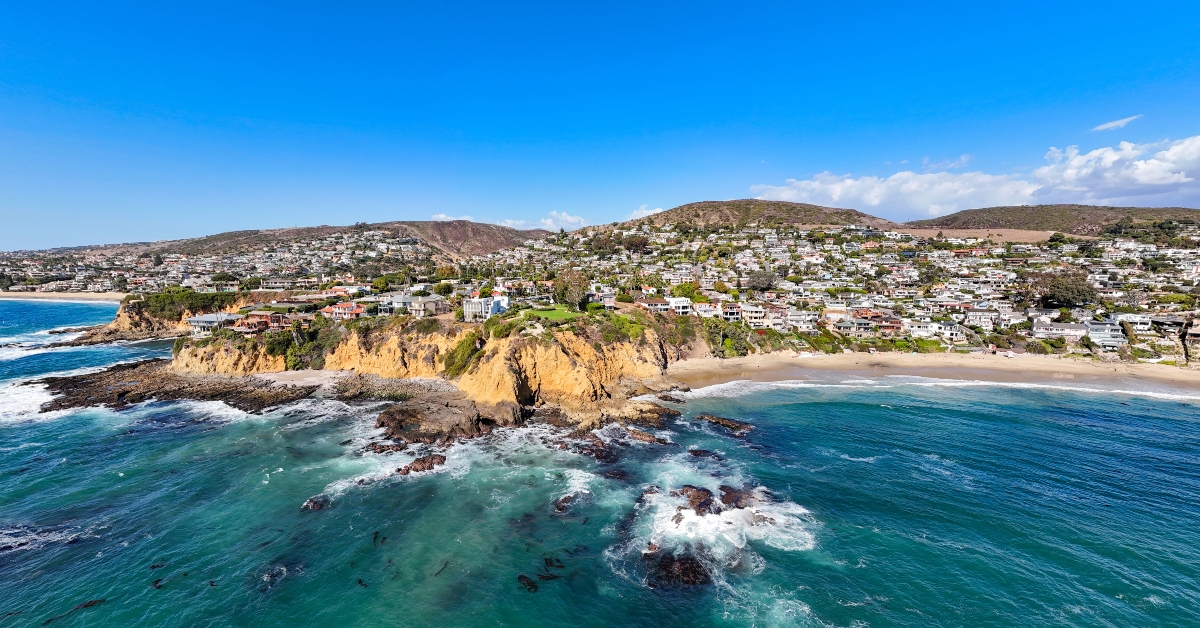 aerial view of crescent bay