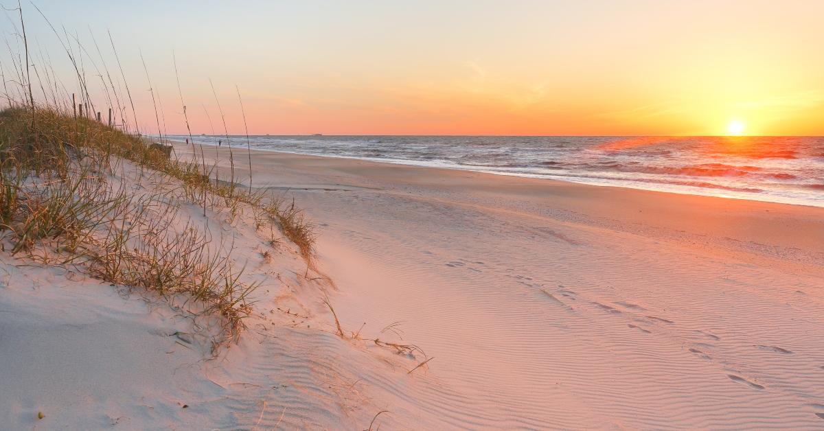 beautiful sunrise over kure beach