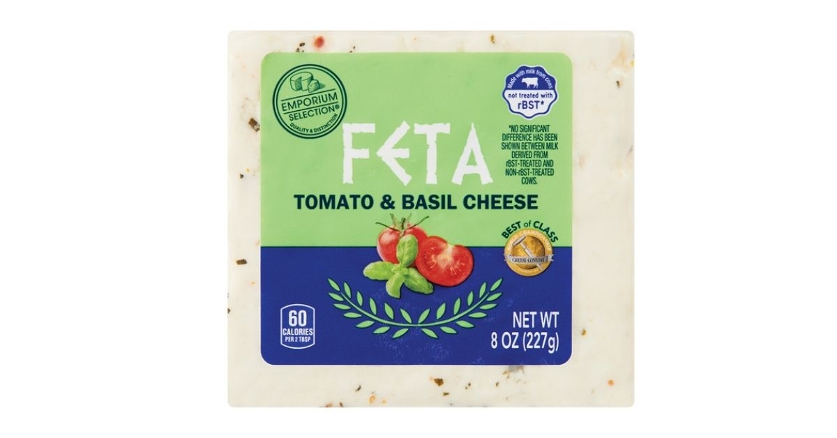 tomato and basil feta block