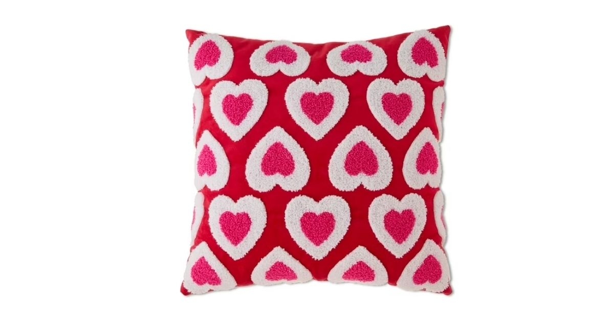 checkered heart pillow