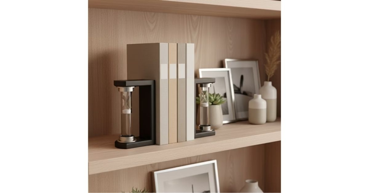 decorative hourglass bookends