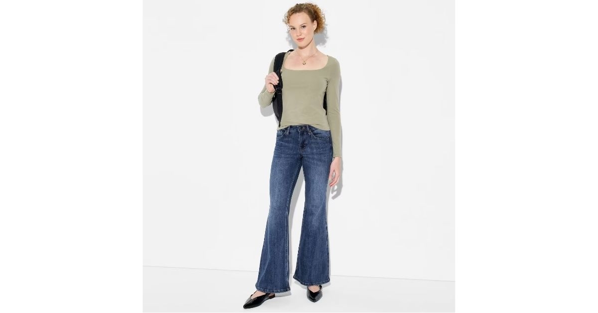 mid rise flare jeans
