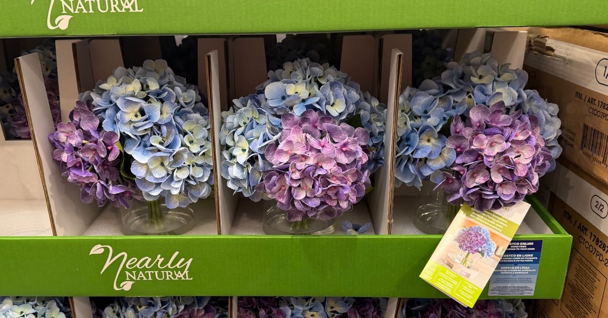 nearly natural faux hydrangea arrangement