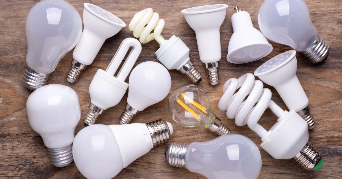 Different kinds of light bulbs