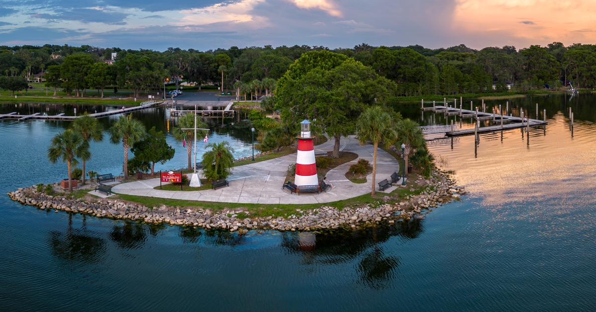 Aerial view of Mount Dora Lighthouse