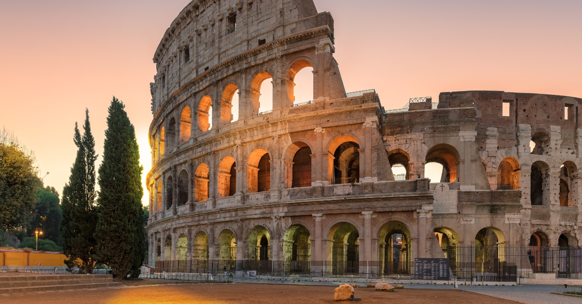 Colosseum at sunrise, Rome, Italy