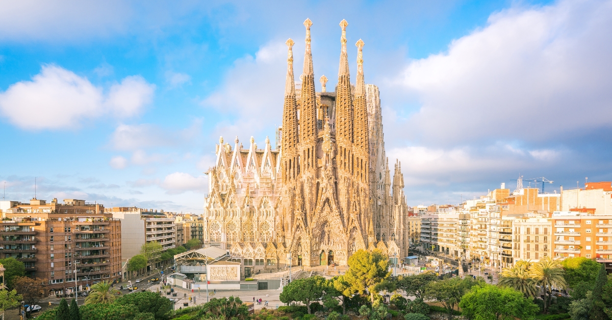 Landscape of Barcelona city from the roof top
