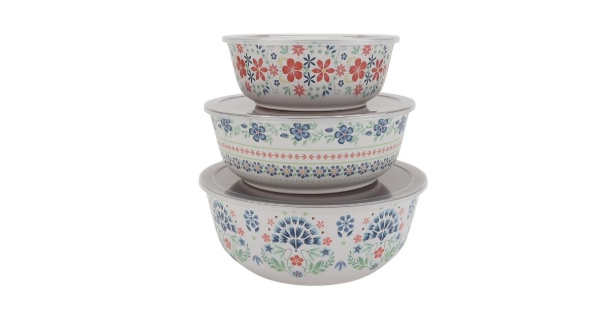 pioneer woman hattie bamboo bowl set