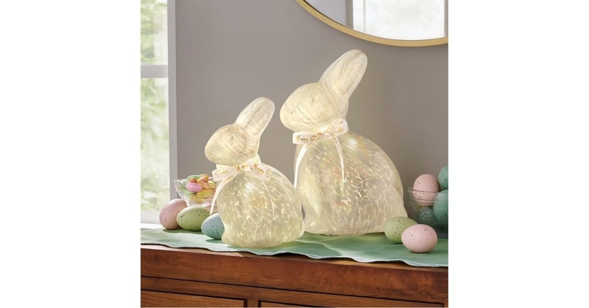 glass bunny decor