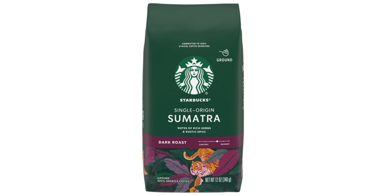starbucks sumatra dark ground arabica coffee