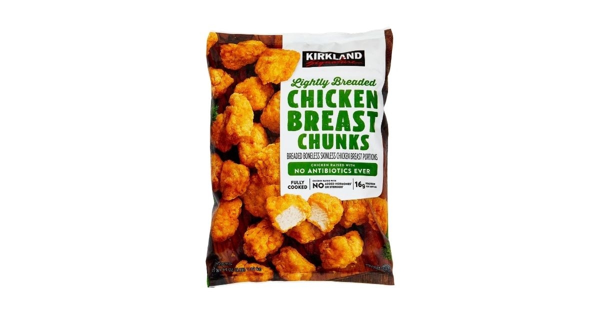 lightly breaded chicken breast chunks