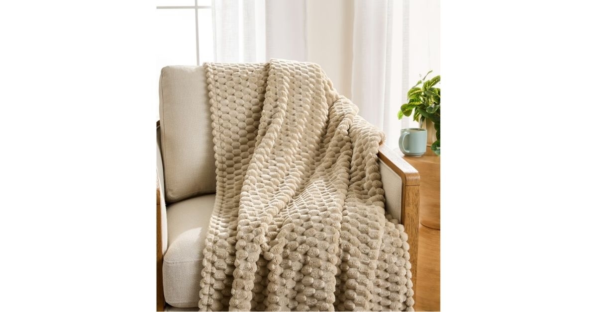 gardens textured velvet plush soft throw blanket