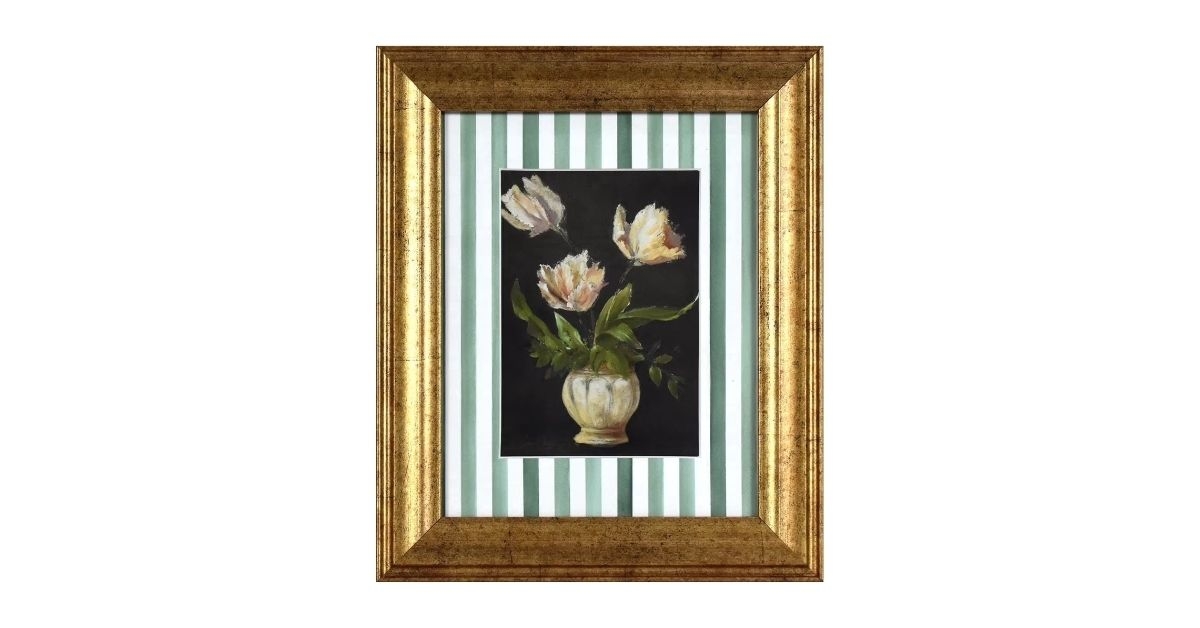 moody tulips with watercolor stripe