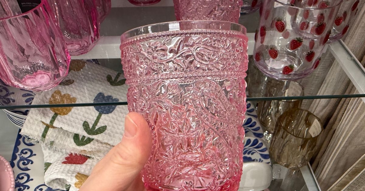 pink paisley acrylic cup