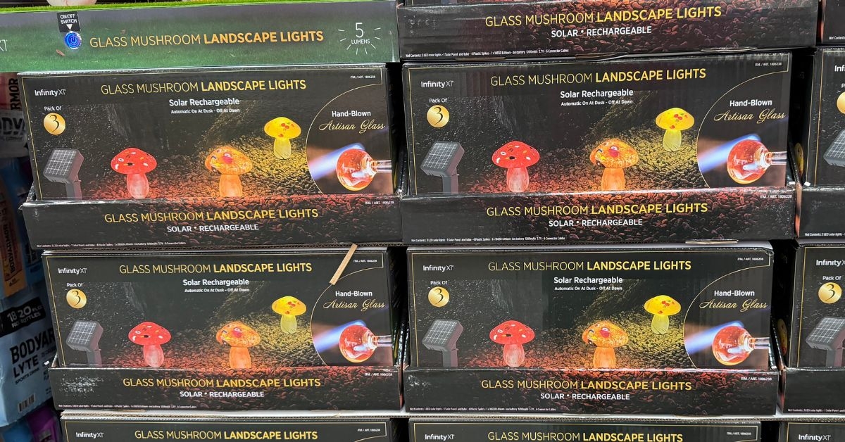 glass mushroom landscape lights