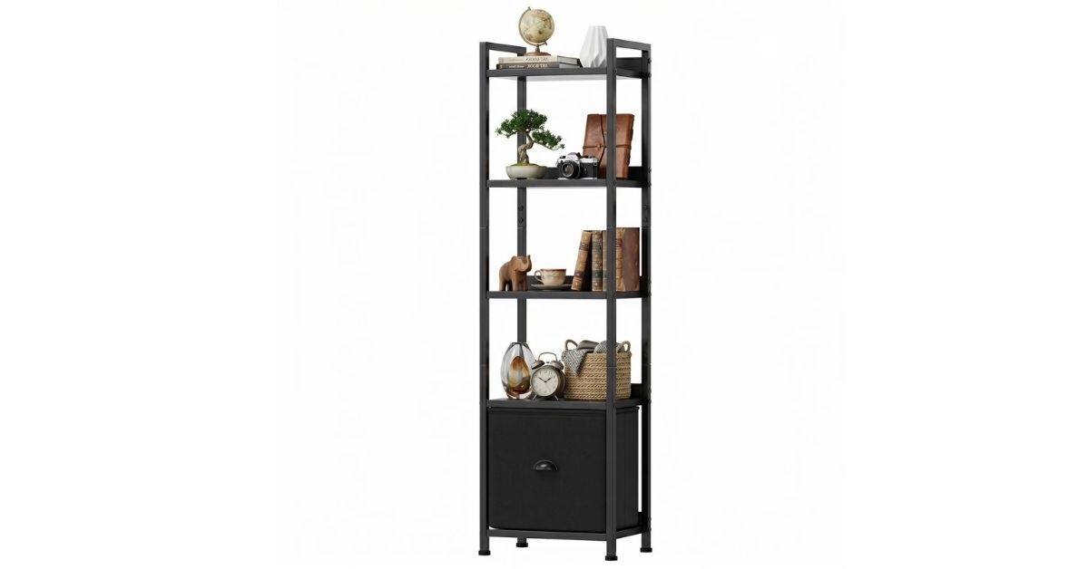 EDX 5 Tier Bookshelf with Drawer