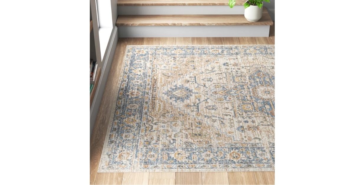 machine washable oriental ivory blue area rug