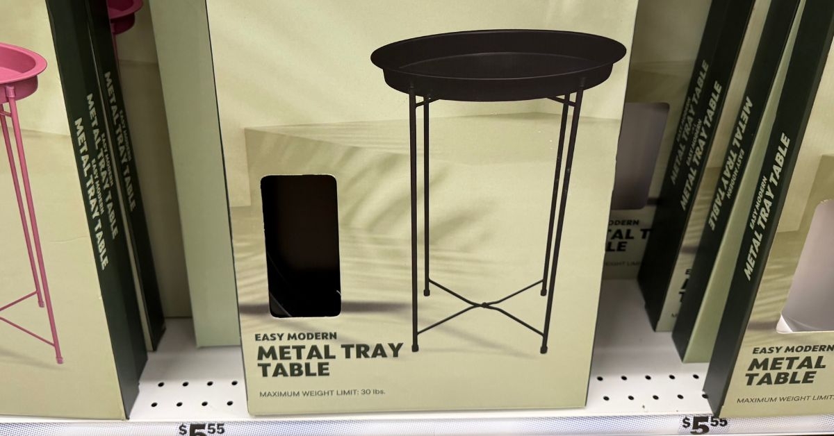 metal tray table
