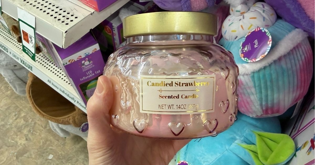 candied strawberry scented candle
