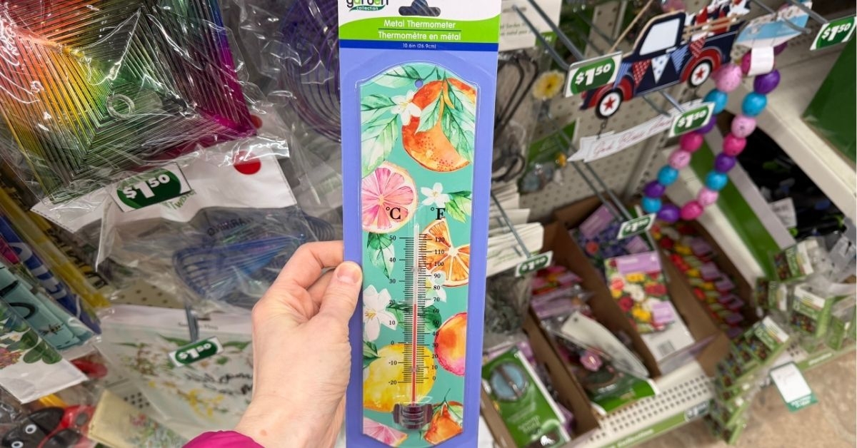 garden collection metal thermometer