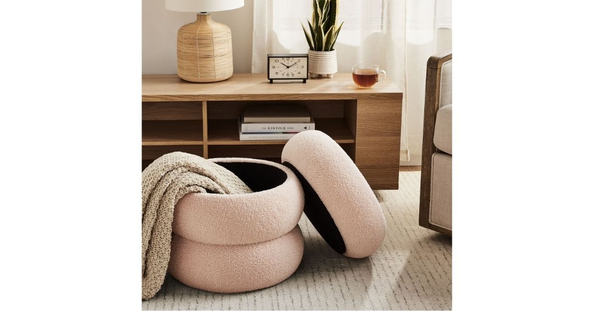 boucle cloud storage ottoman