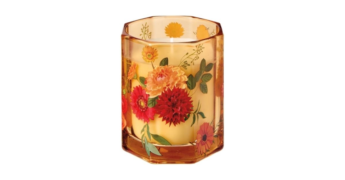 flower glass candle