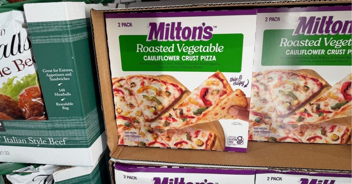 miltons roasted vegetable cauliflower crust pizza