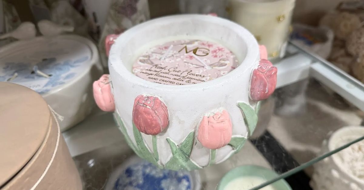 mg studio fresh cut flowers candle